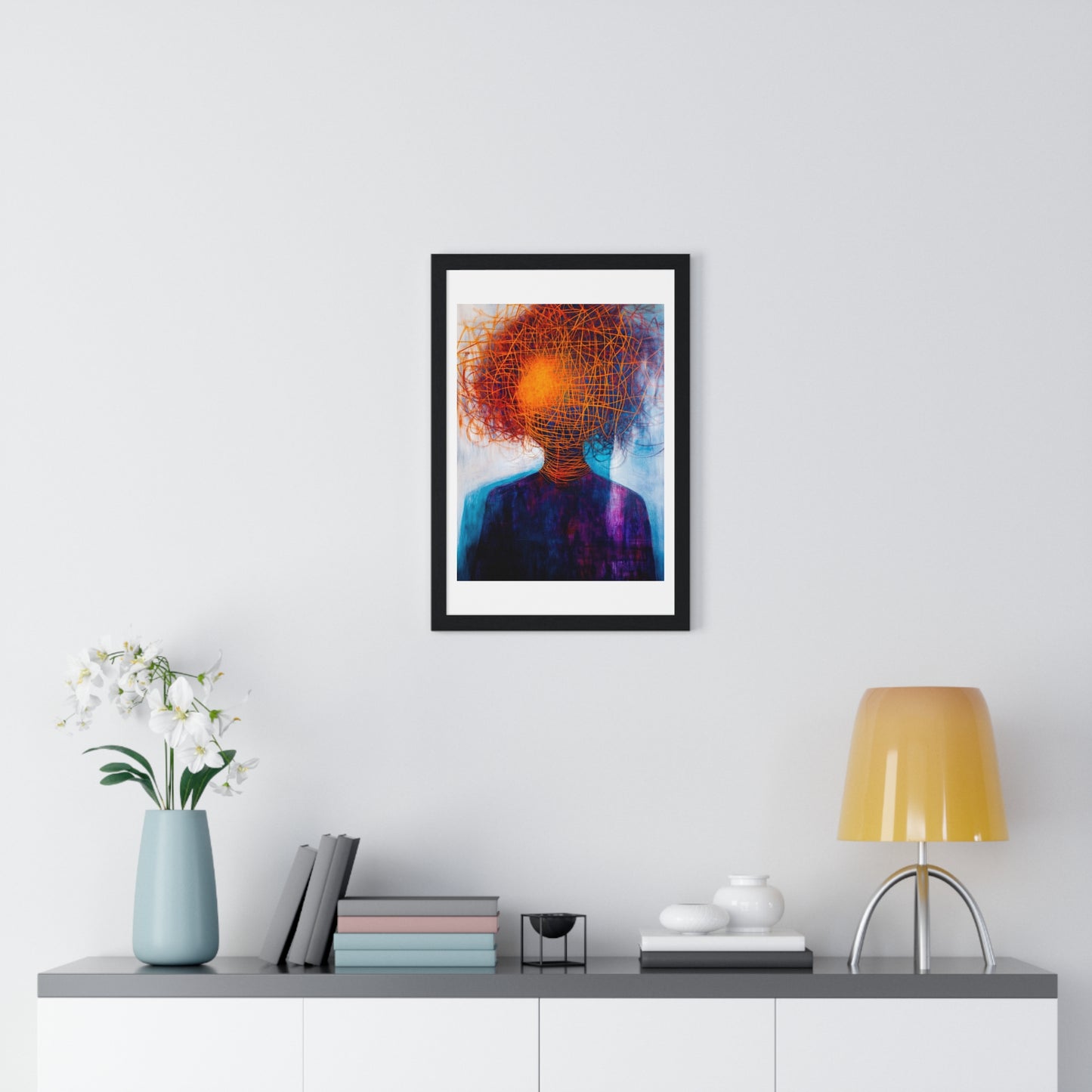 A Mind Adrift II, Abstract Art 'Designed by AI', Framed Print