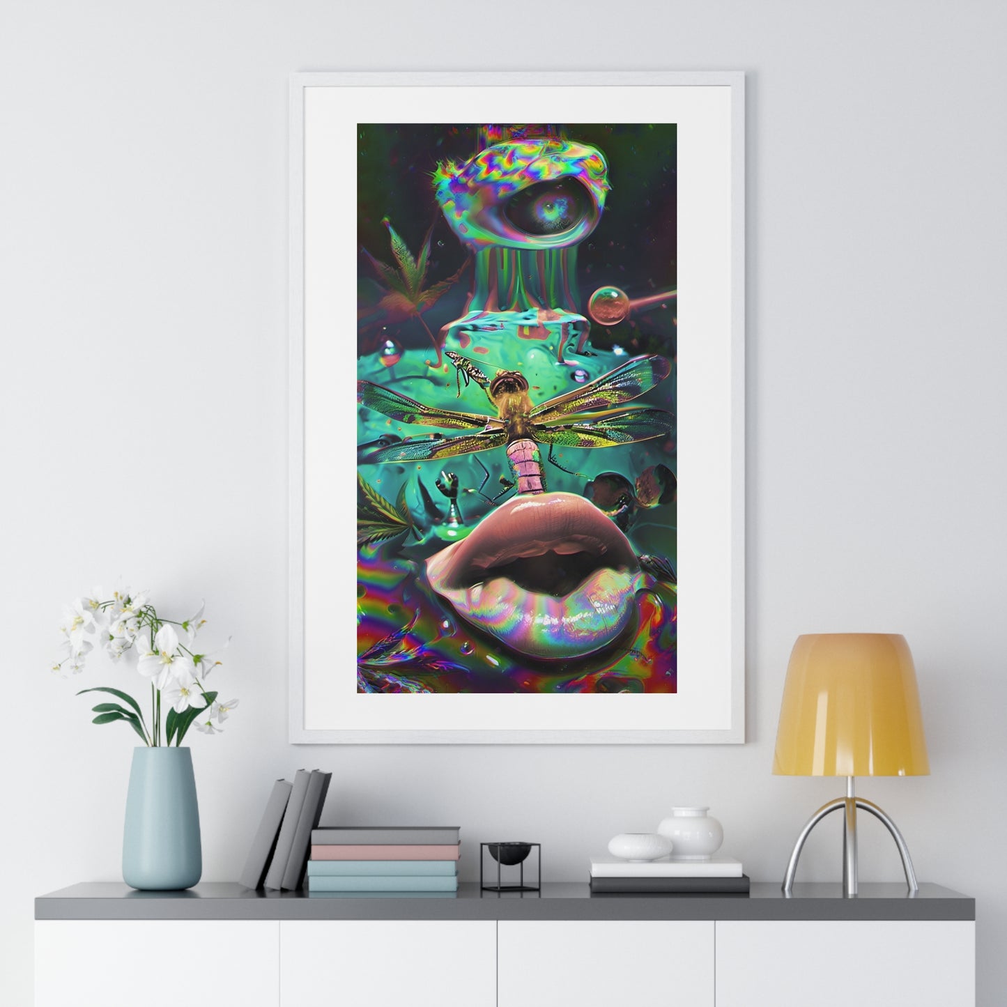 Gaia Psychedelic Art 'Designed by AI' Framed Art Print