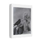 The Woman and the Raven, Retro Art Print on Satin Canvas, Stretched