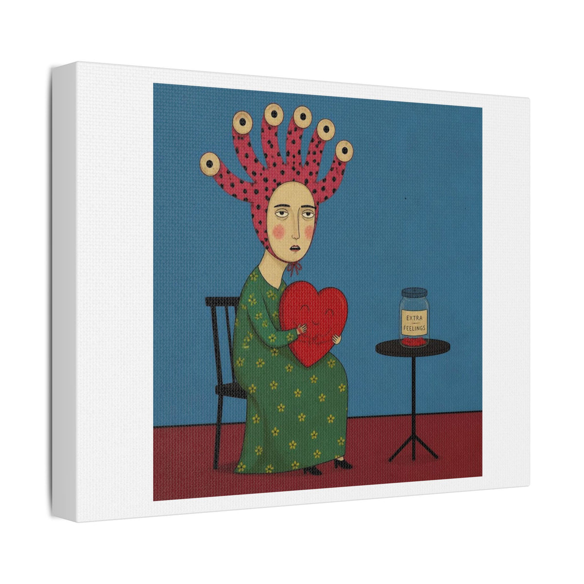 Extra Feelings, Cartoon Art Print on Canvas