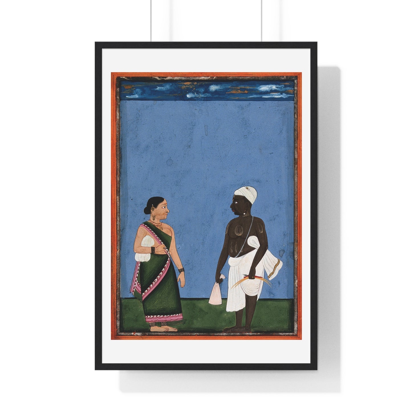 A Jain Farmer and Wife, Artist Unknown, from the Original, Framed Art Print