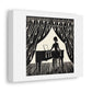 Woman Playing Piano in the Theatre by Candlelight Linocut 'Designed by AI' Art Print on Canvas