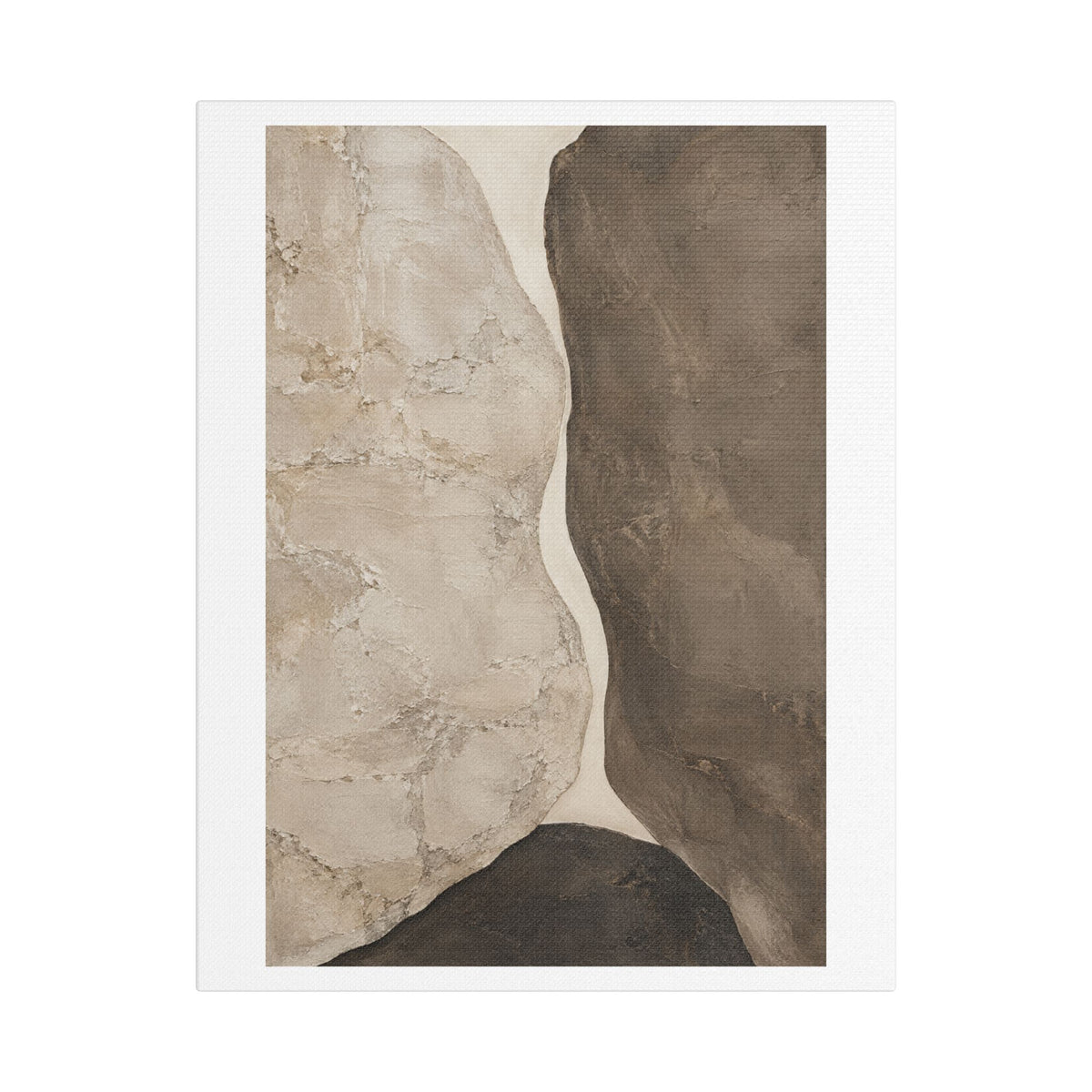 Travertine and Taupe Monoliths, Decor Art Print on Satin Canvas, Stretched