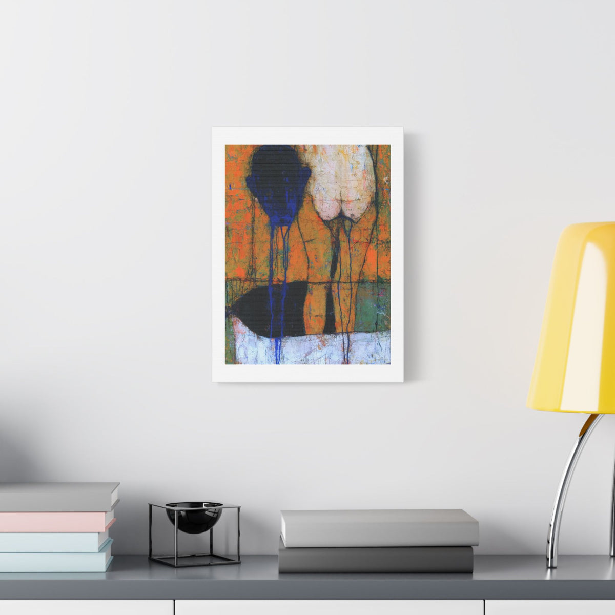 Blue, Neo-Surrealism, Art Print on Satin Canvas, Stretched