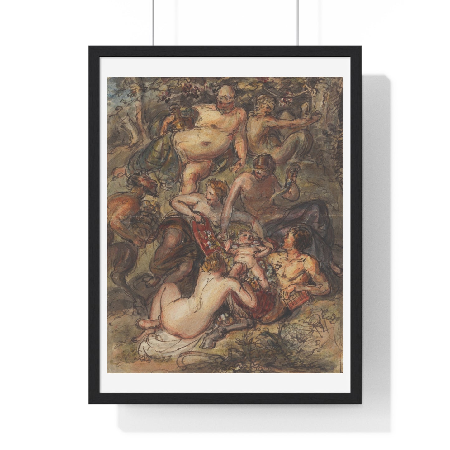 Scene of a Bacchanalia by Robert and/or Mary Smirke, from the Original Art Print on Canvas