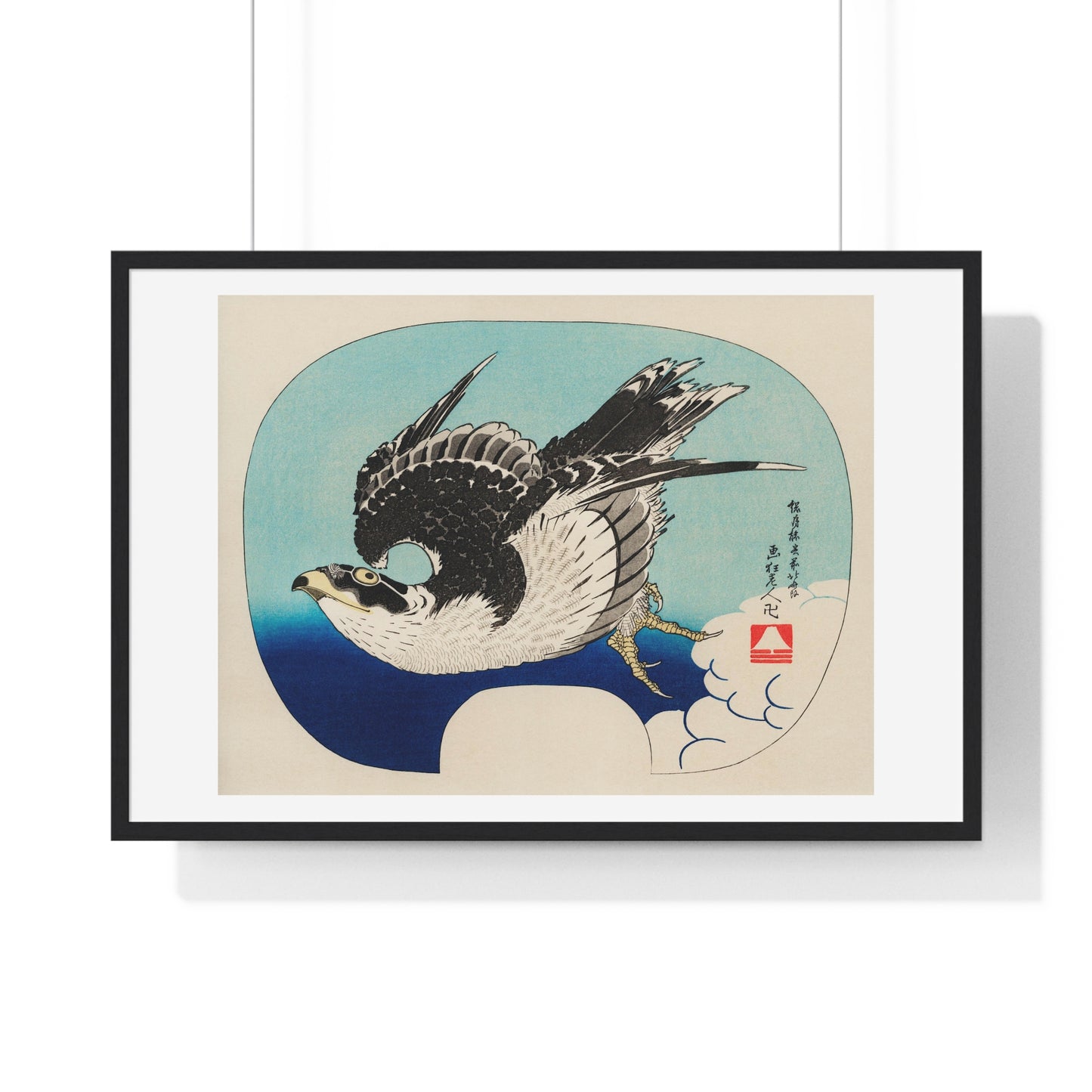 Ukiyo-e Illustration 'Hawk' (1849) by Katsushika Hokusai, from the Original, Framed Art Print