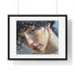 Female Portrait, Vibrant Multi-Coloured Palette Knife Painting 'Designed by AI' Framed Art Print