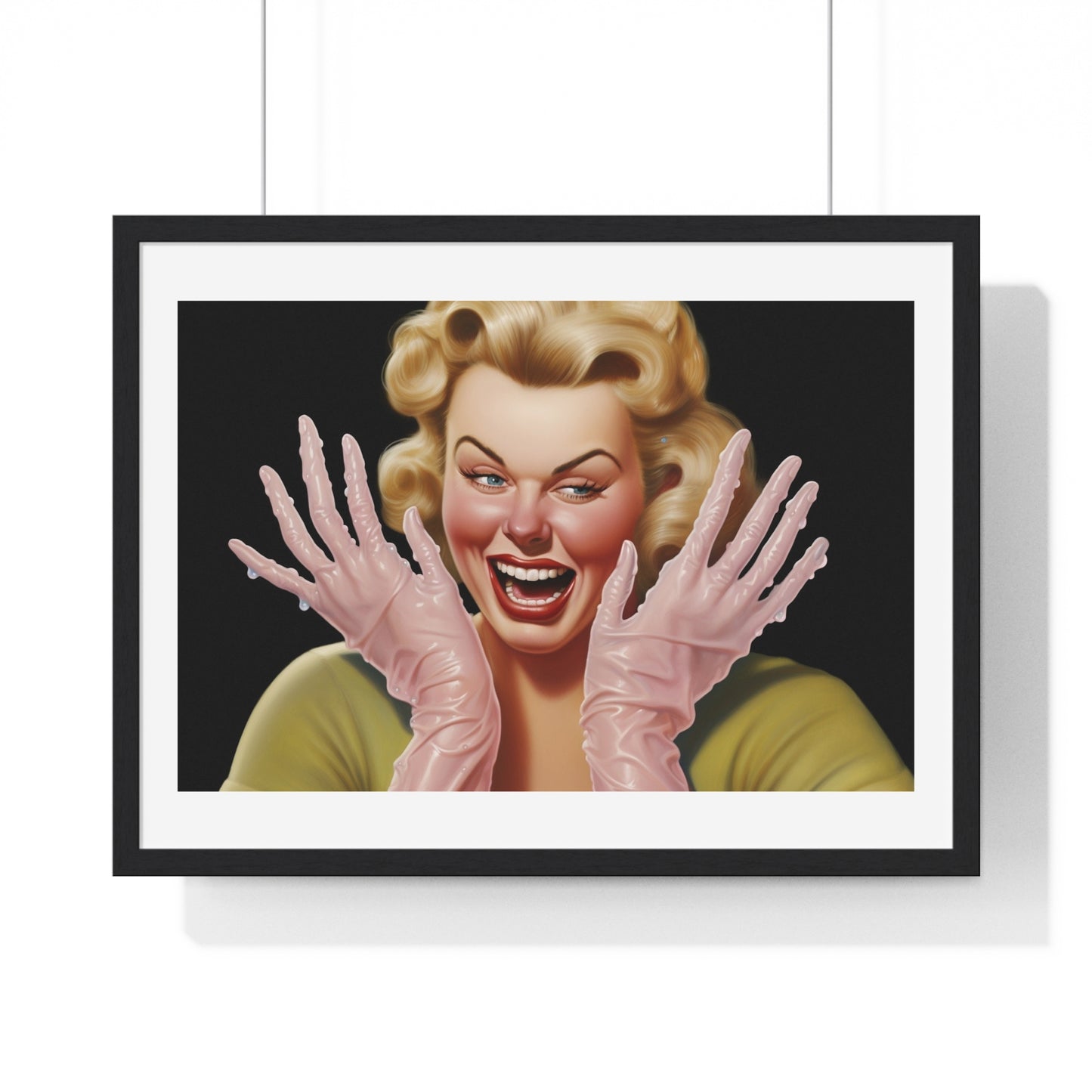 Hands That Do Dishes, Americana Art 'Designed by AI' Framed Print