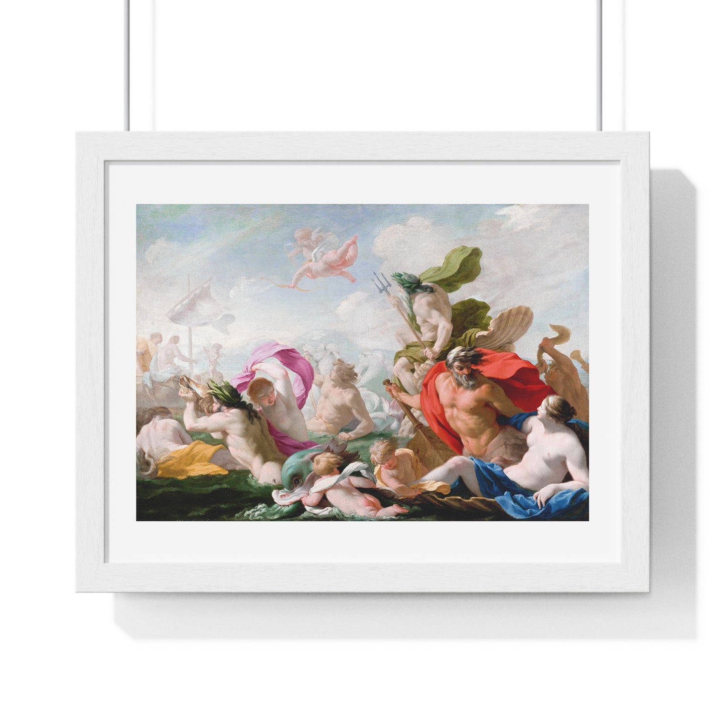 Marine Gods Paying Homage to Love (1636–1638) by Eustache Le Sueur, from the Original, Framed Art Print