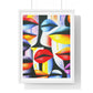 Lips Abstract Art 'Designed by AI' Framed Art Print