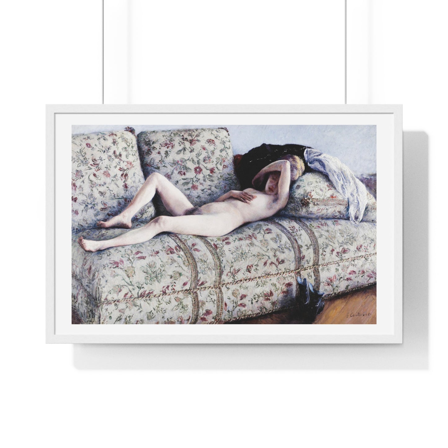 Nude on a Couch (circa 1880) by Gustave Caillebotte, from the Original, Framed Art Print