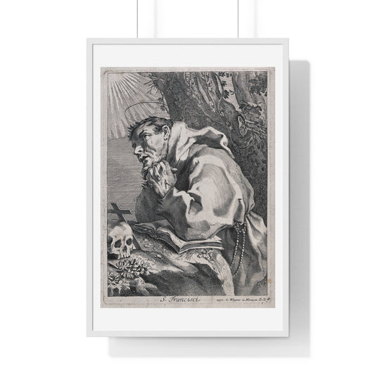 Saint Francis of Assisi in Ecstasy, from the Original Etching, Framed Art Print