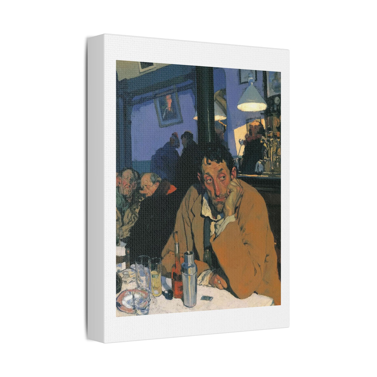 Café Art, Print on Satin Canvas, Stretched
