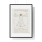 Vitruvian Man (circa 1490) by Leonardo da Vinci, from the Original, Framed Art Print