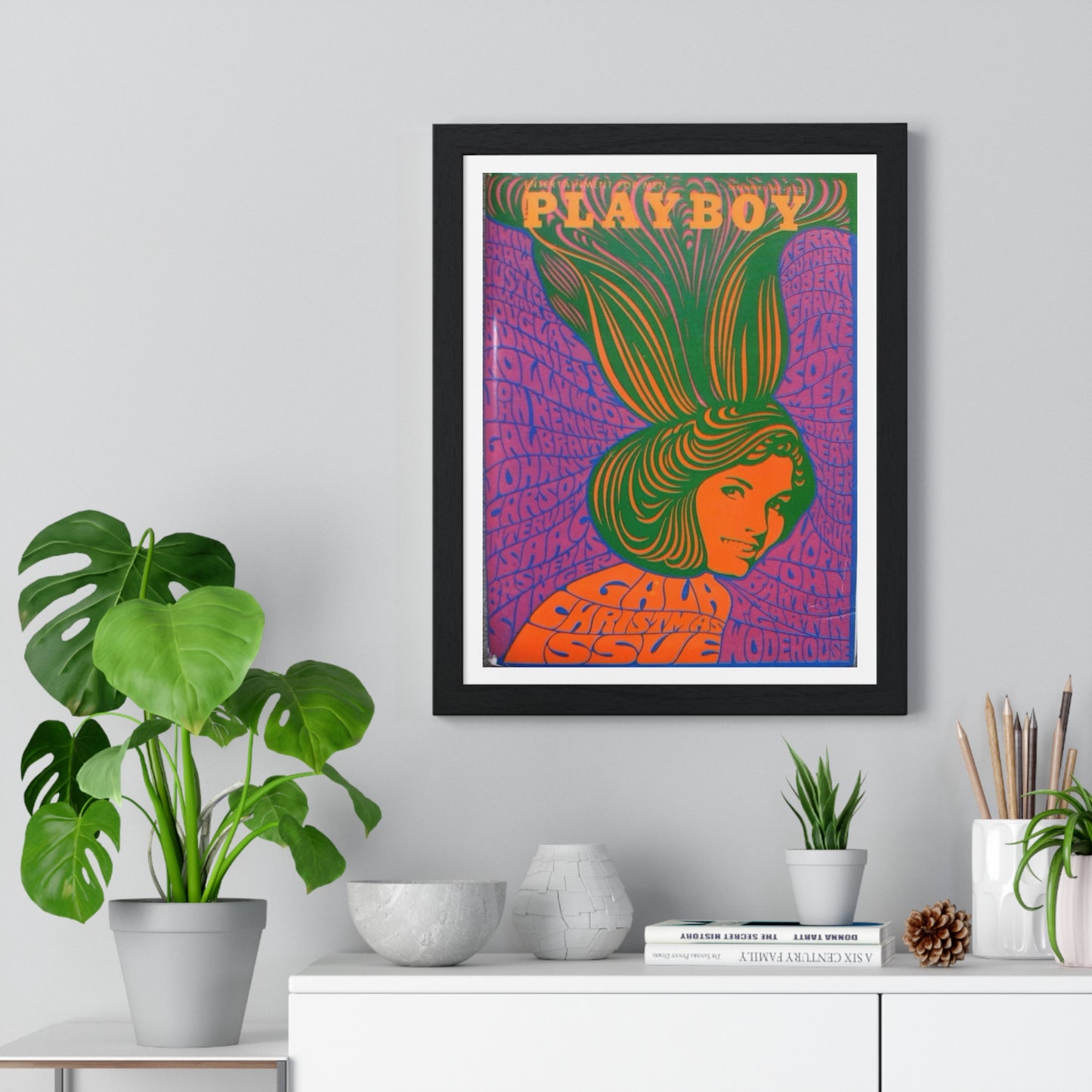 Playboy (1967) Psychedelic Magazine Cover Artwork, from the Original, Framed Print
