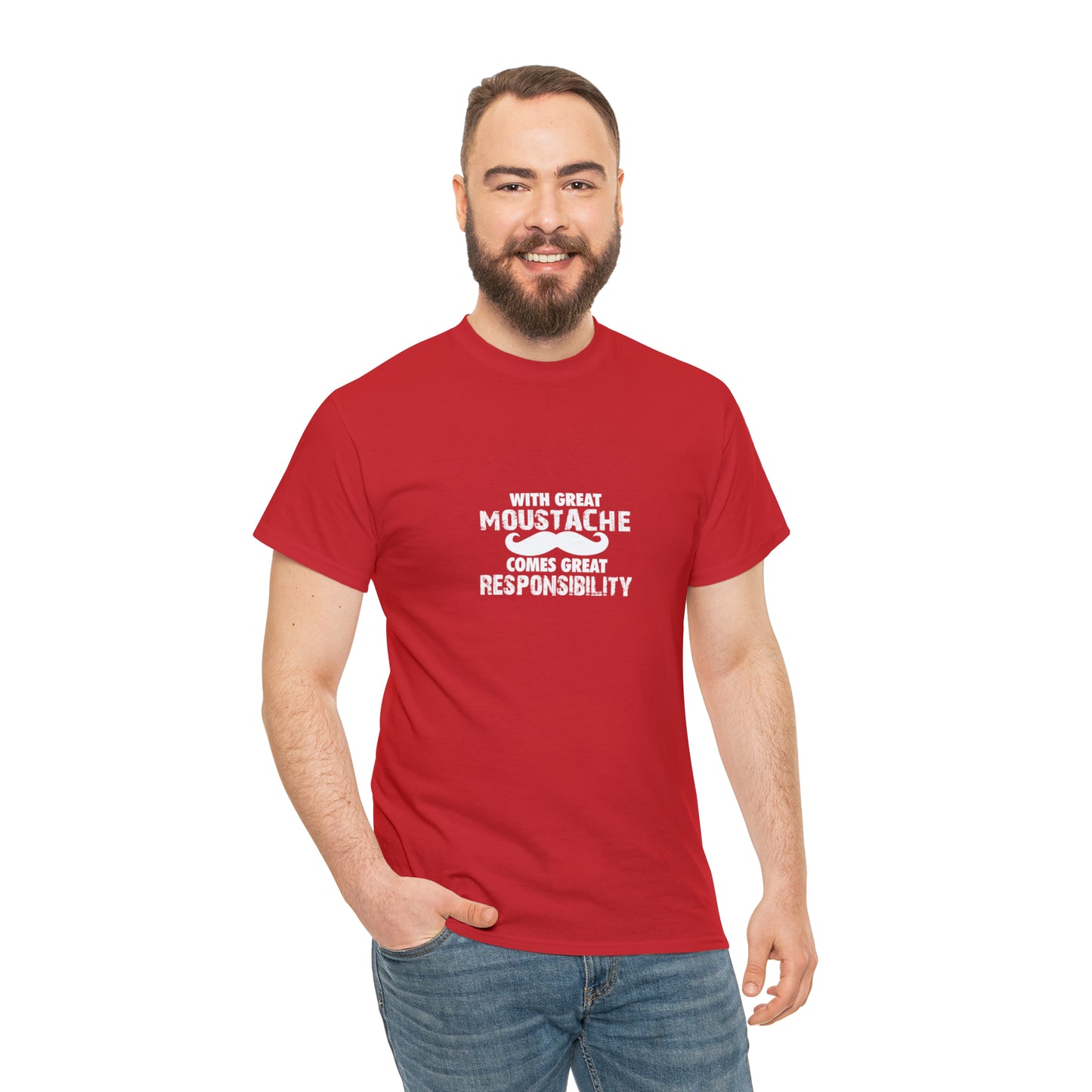 With Great Moustache Comes Great Responsibility Funny T-Shirt