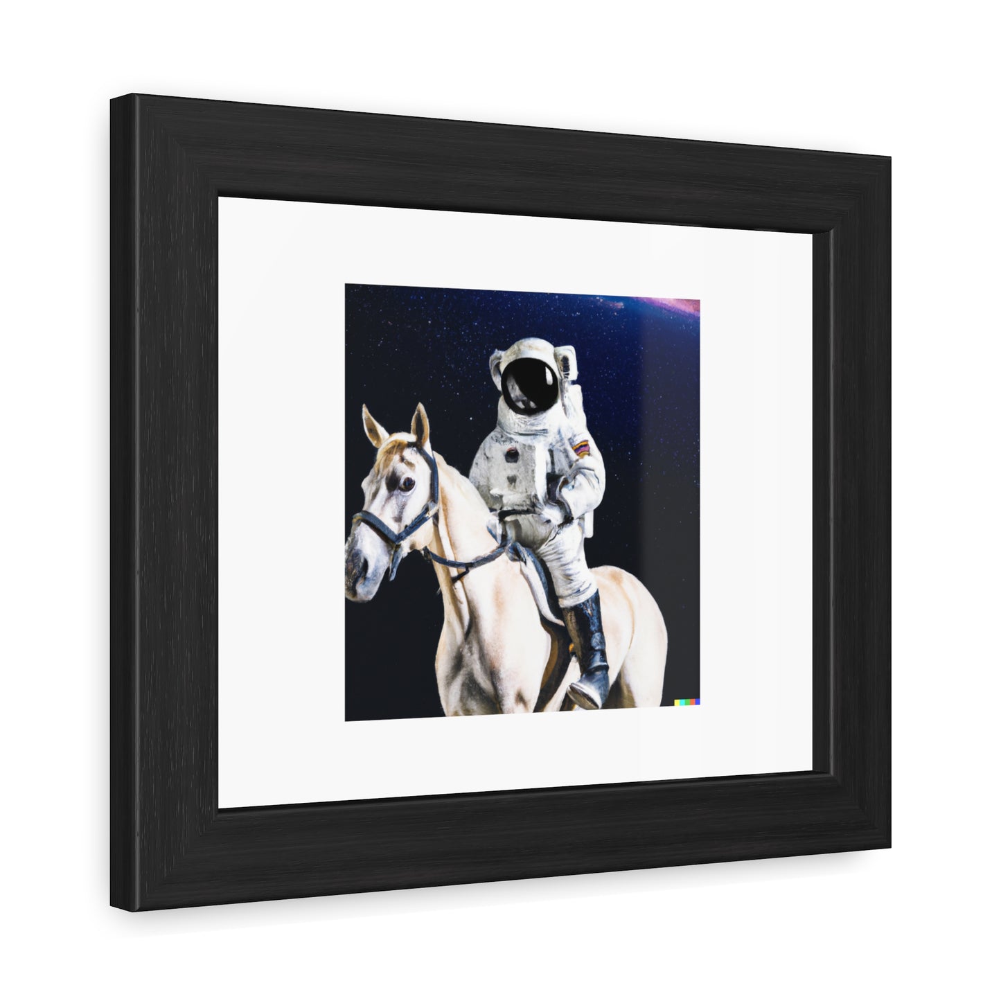 Astronaut Riding A Horse Digital Art 'Designed by AI' Wooden Framed Print