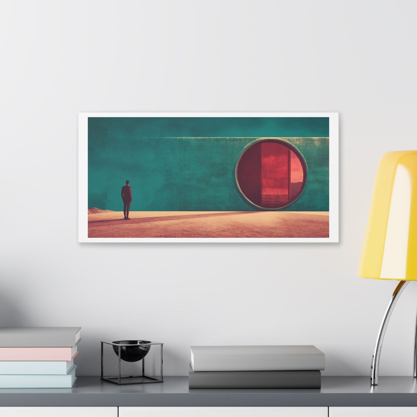 Man Entering Portal, Abstract, Large Canvas Art Print