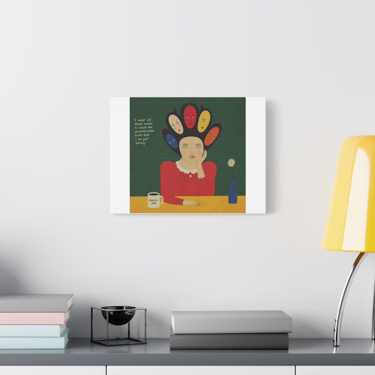 Mostly Air, Cartoon Art Print on Canvas