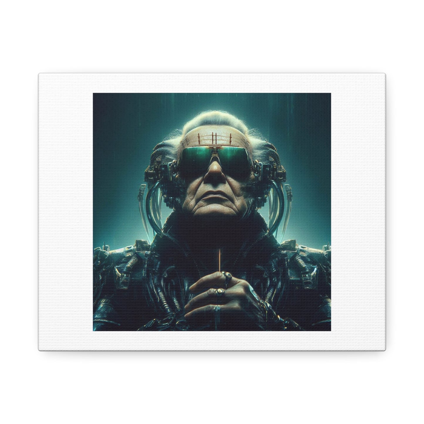 Humanoid Cyborg in Steam Punk Style Photorealism II 'Designed by AI' Art Print on Canvas