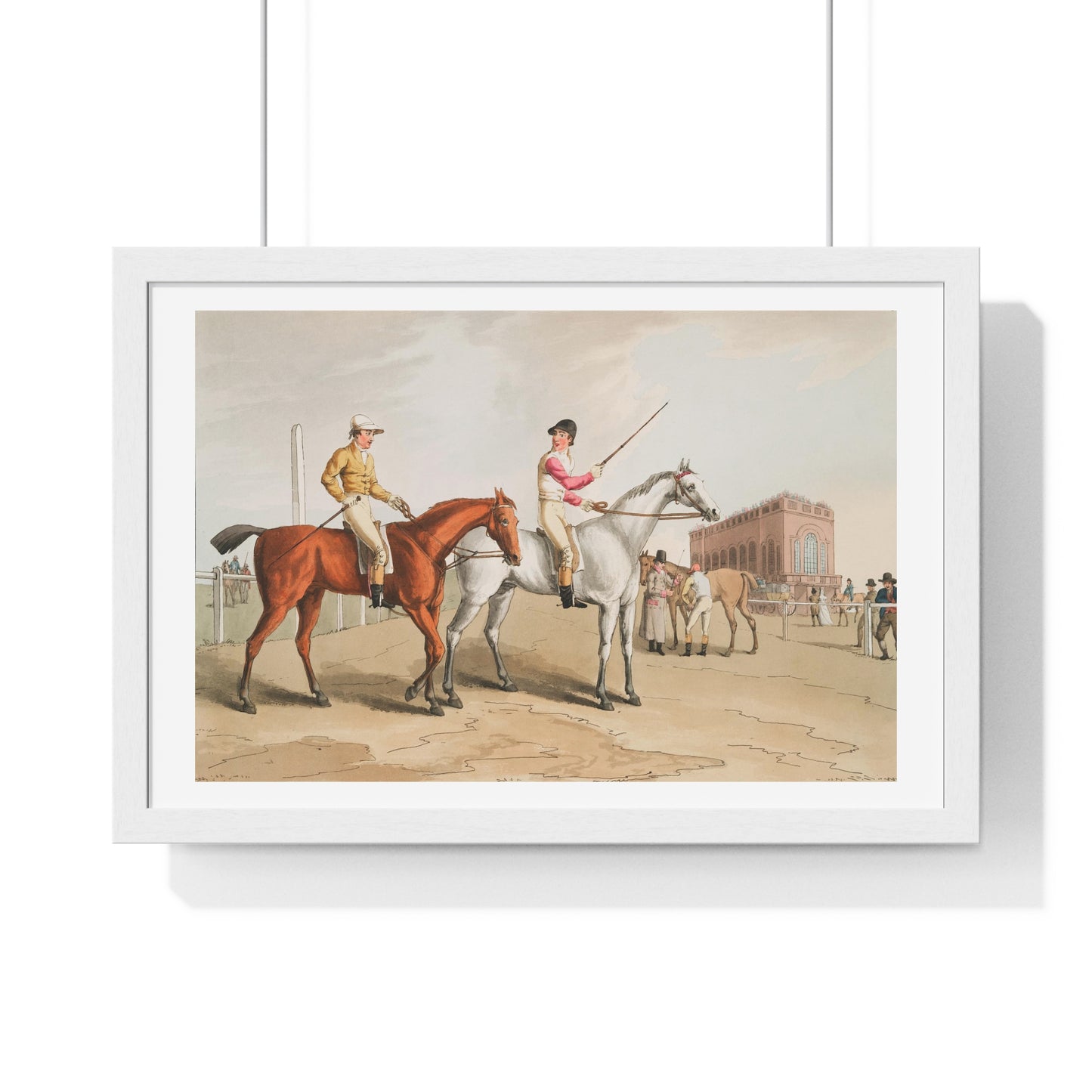 Illustration of Jockeys from 'The Costume of Yorkshire' (1814) by George Walker, from the Original, Framed Art Print