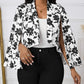 Women's Elegant Cropped Party Jacket with Slit Sleeves