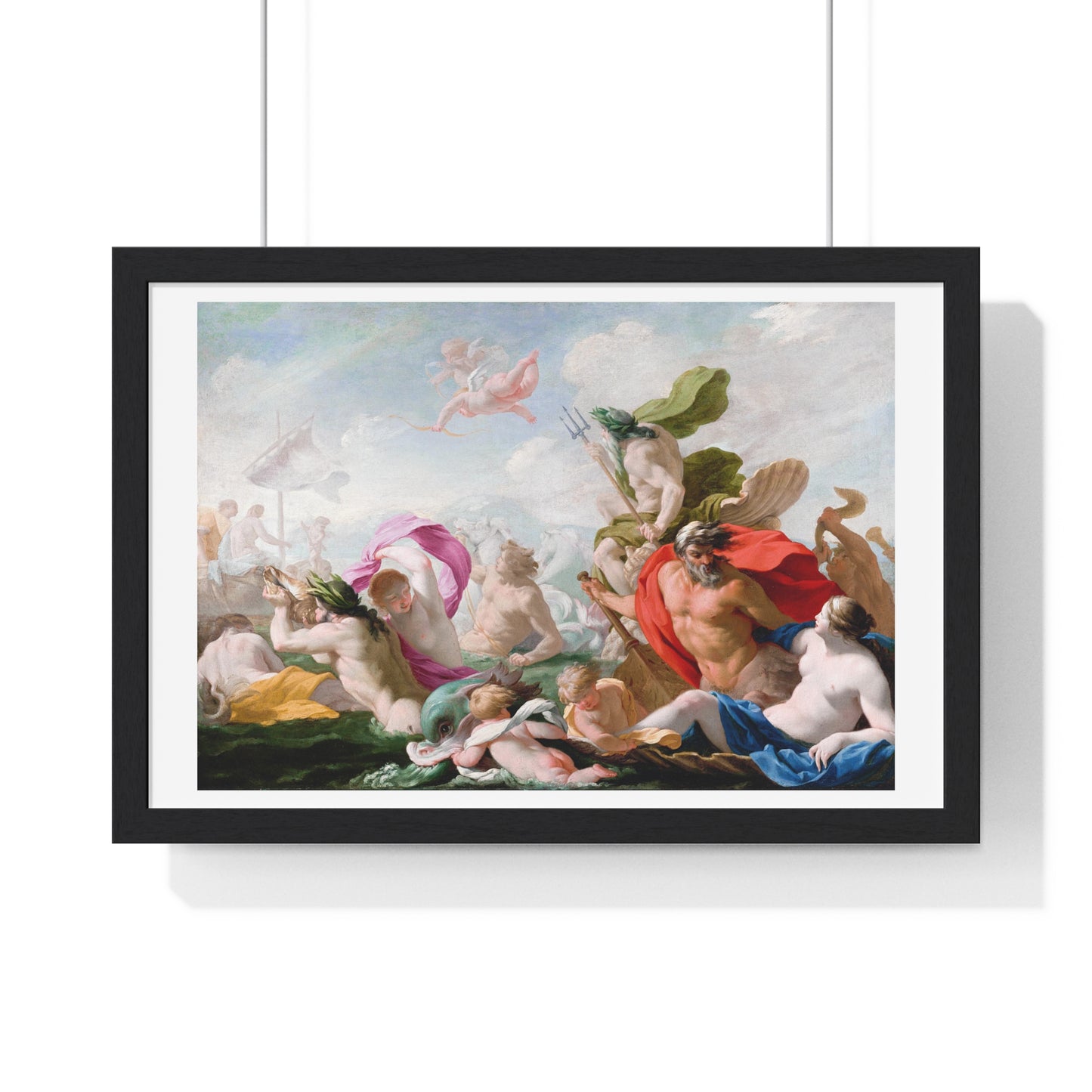 Marine Gods Paying Homage to Love (1636–1638) by Eustache Le Sueur, from the Original, Framed Art Print