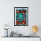 Brightly Coloured Urban Graffiti Mural Artwork, Tribal Faces (2017) Location Unknown, Framed Art Print