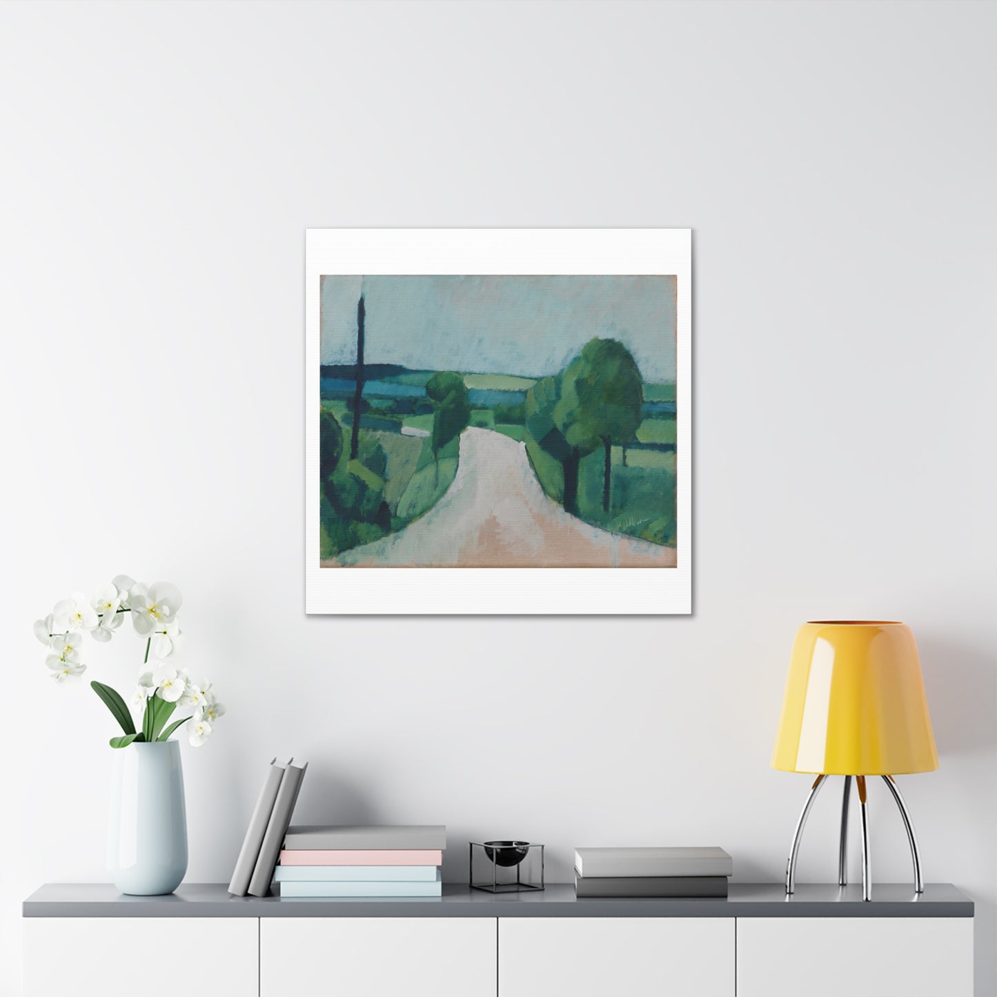 Road Near Fåborg on Funen (1920) by Harald Giersing from the Original, Art Print on Canvas