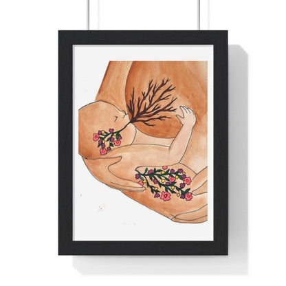 Mother and Baby, Abstract Art 'Designed by AI' Framed Print