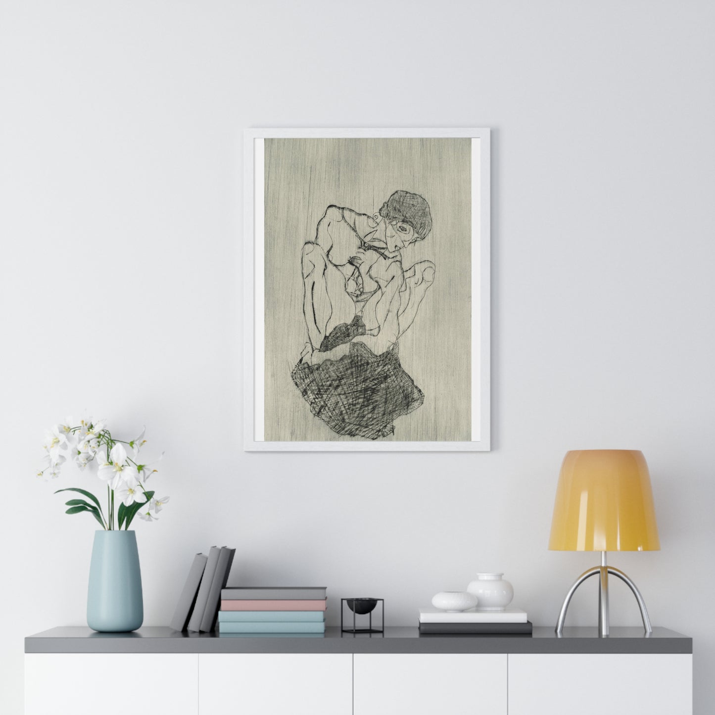 Das Graphische Werk von Egon Schiele (1971) by Egon Schiele, from the Original, Framed Art Print