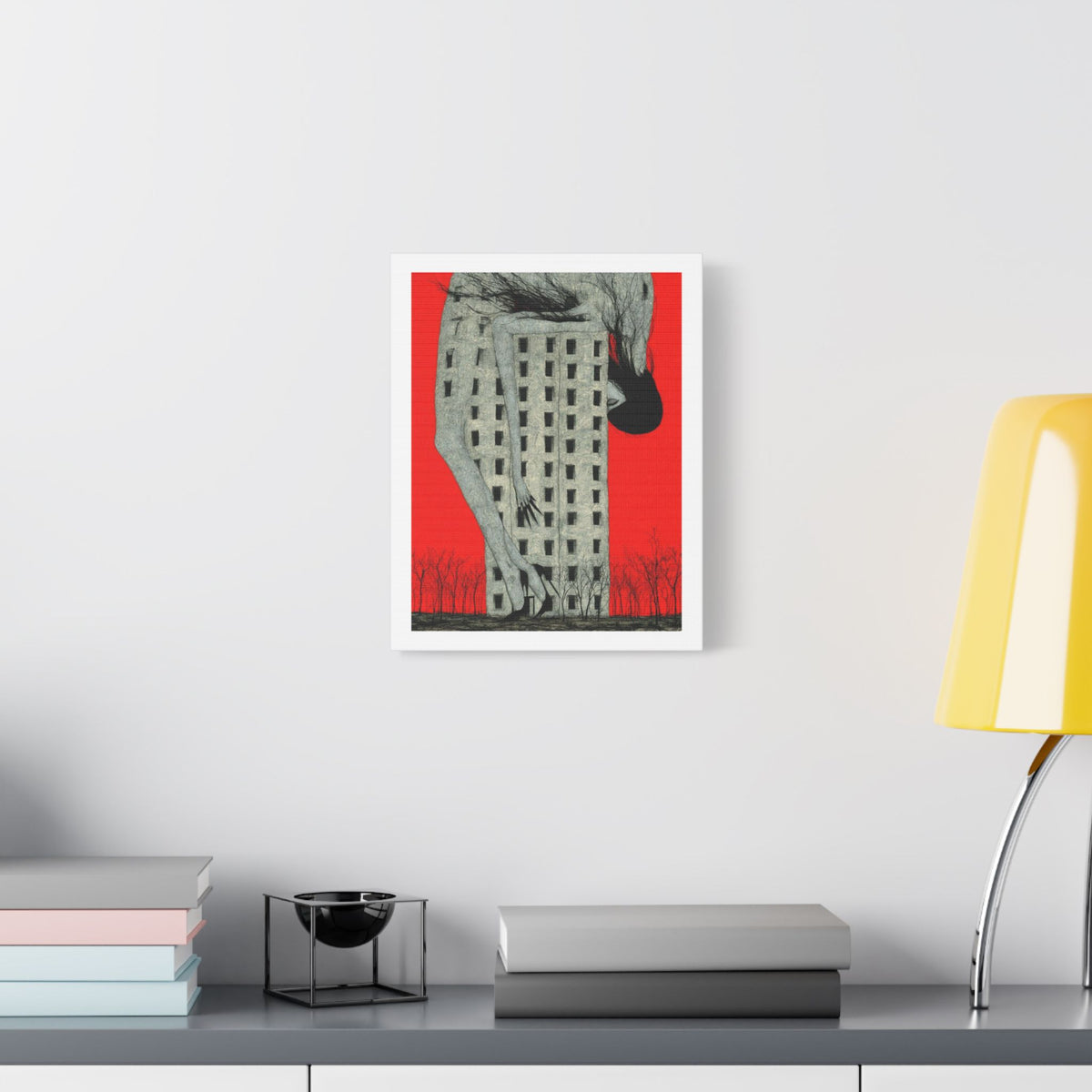 Tower, Neo-Surrealism, Art Print on Satin Canvas, Stretched