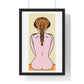 Woman From the Rear, Pencil Sketch 'Designed by AI', Framed Art Print
