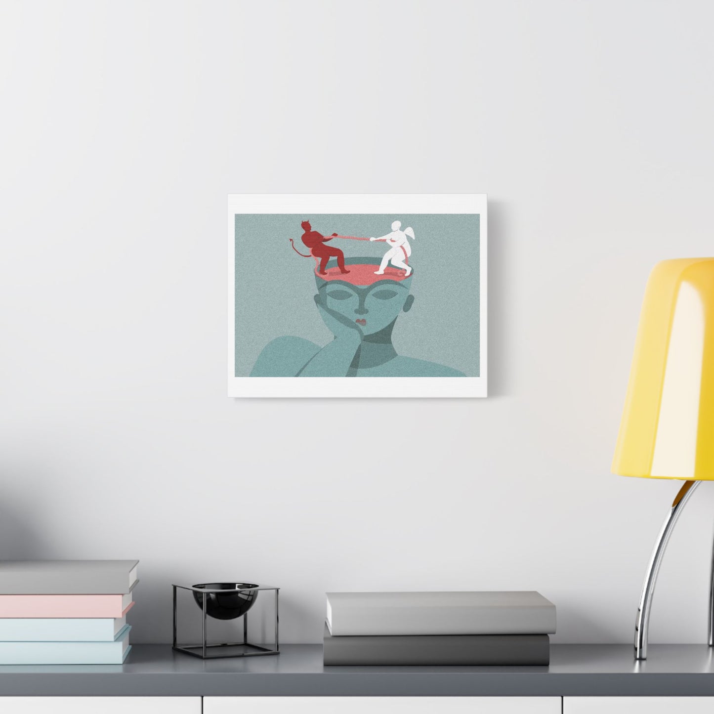 Moral Dilemmas of the Mind, Unknown Artist, Illustration Art Print on Satin Canvas