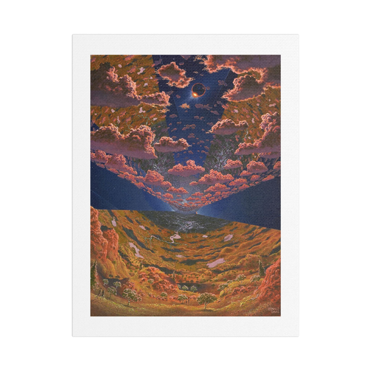 Internal View of the O'Neill Cylinder (2015) Sci-Fi Painting by Don Davis, Art Print on Canvas