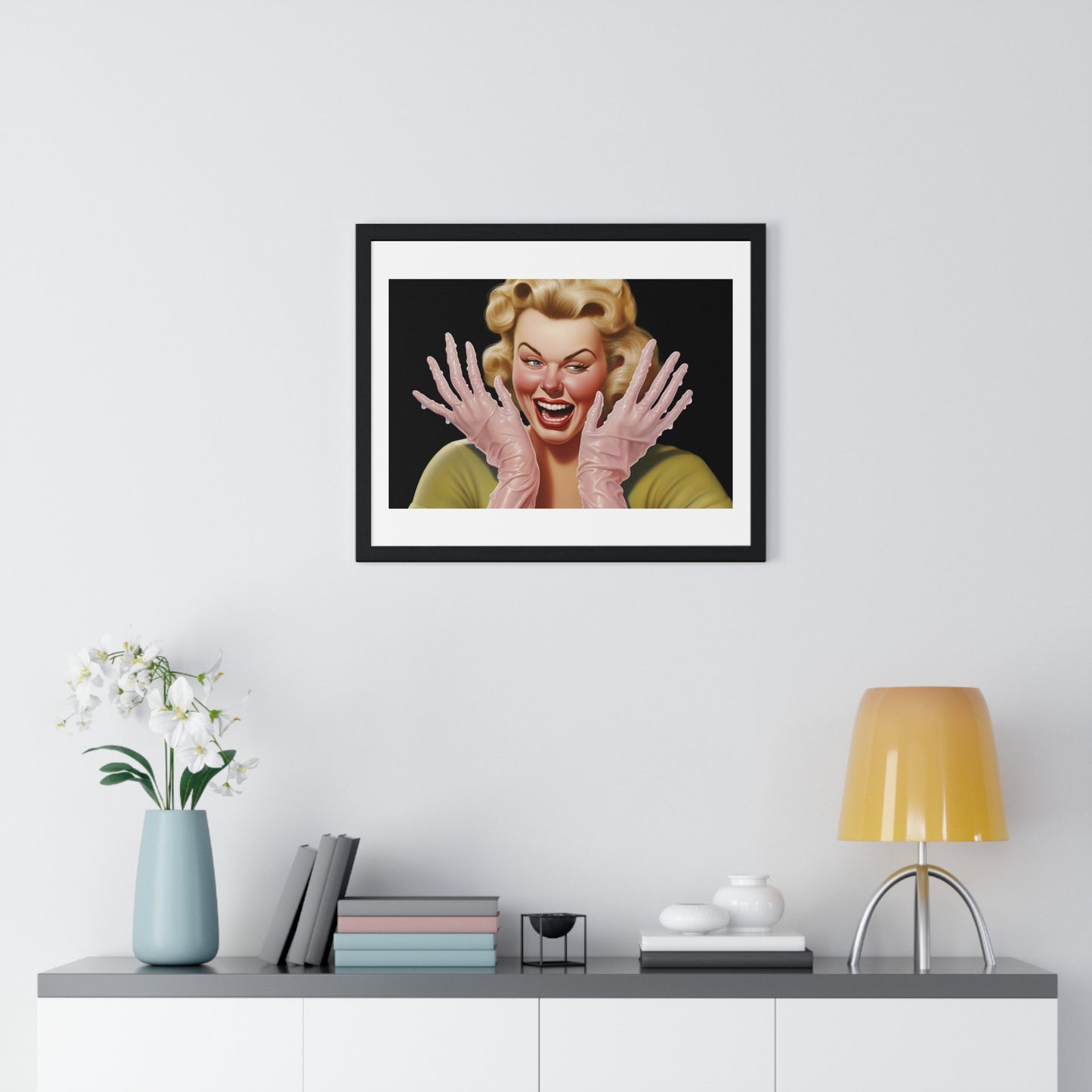 Hands That Do Dishes, Americana Art 'Designed by AI' Framed Print