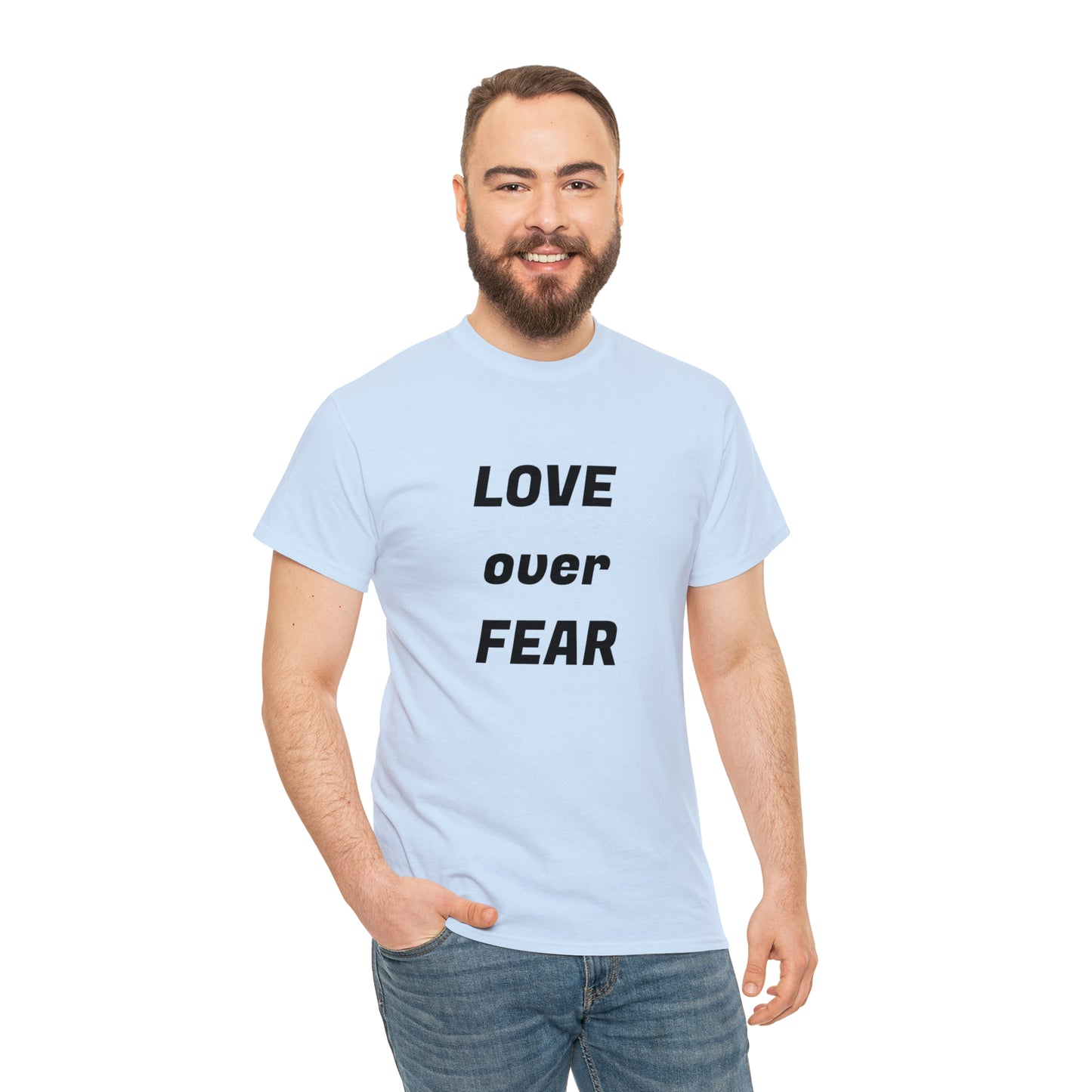 'Love Over Fear' Cotton T-Shirt