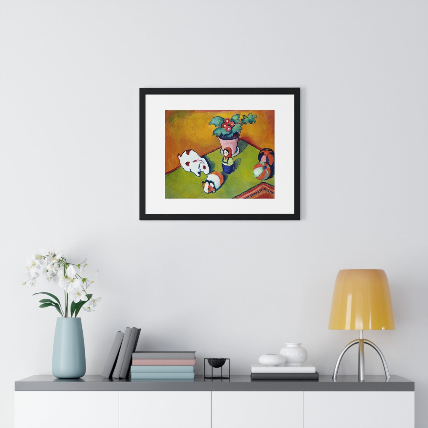 Little Walter's Toys (1912) by August Macke, from the Original, Framed Art Print