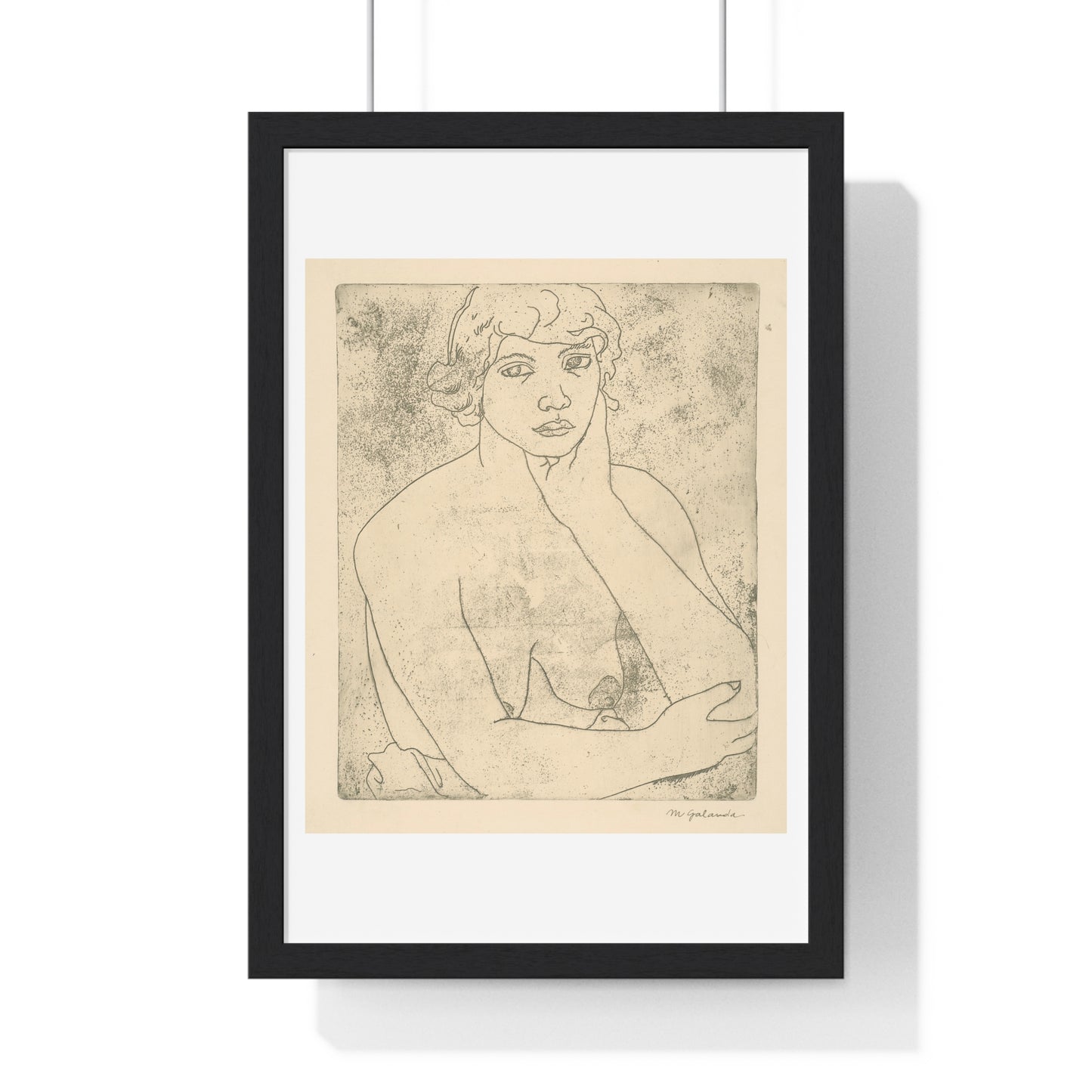 Bust of a Young Woman Female Elbow by Mikuláš Galanda, from the Original, Wooden Framed Print