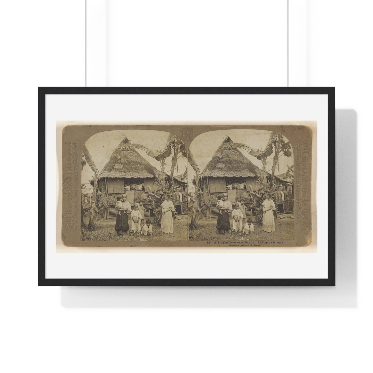 A Filipino Home Near Manila, Philippine Islands (1902) by Carleton H Graves, from the Original, Framed Print