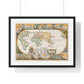 Map of all the Earth after the Flood (1671) by Joseph Moxon, from the Original, Framed Art Print