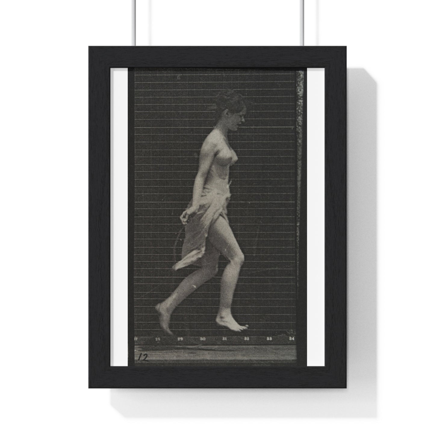 Woman Skipping, Collotype after Eadweard Muybridge (1887) from the Original, Wooden Framed Print