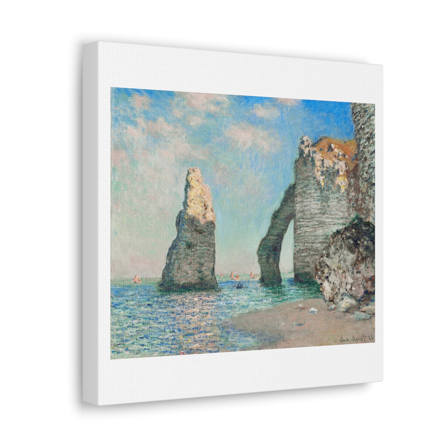 The Cliffs at Étretat (1885) by Claude Monet, from the Original, Art Print on Canvas