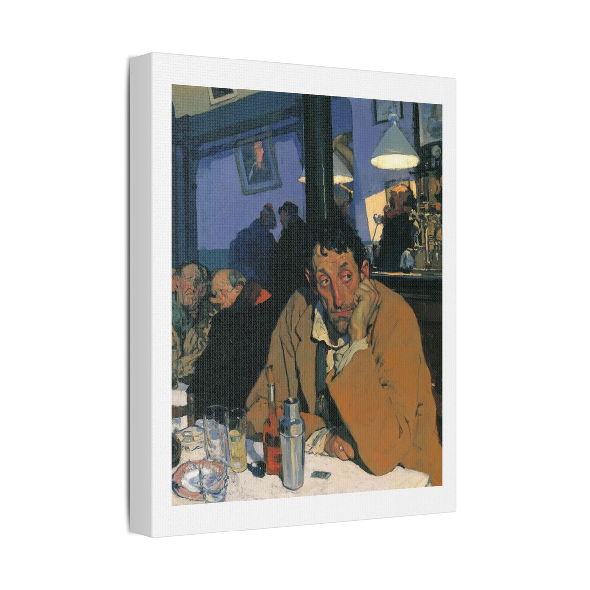 Café Art, Print on Satin Canvas, Stretched