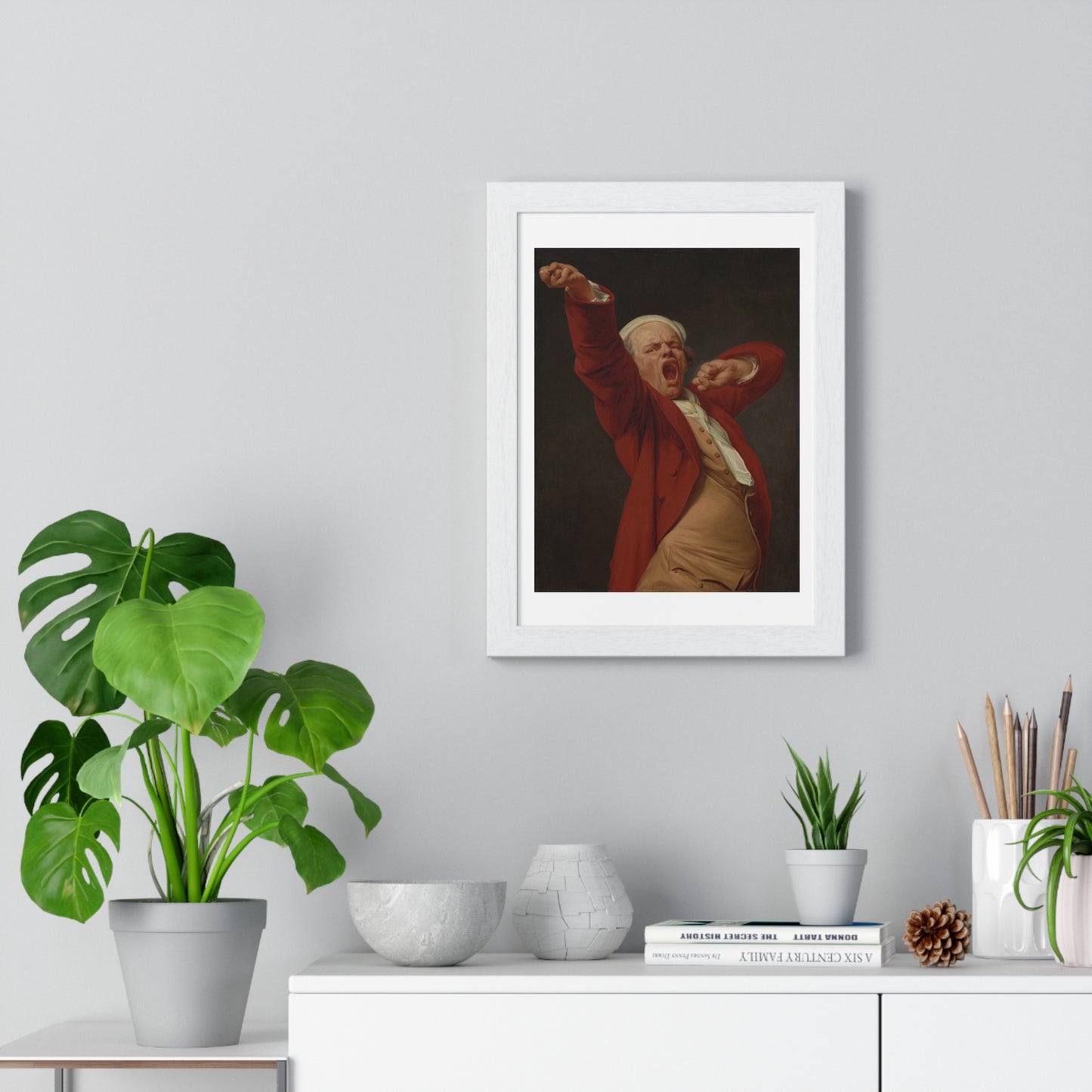 Self-Portrait, Yawning (circa 1783) by Joseph Ducreux, from the Original, Framed Art Print