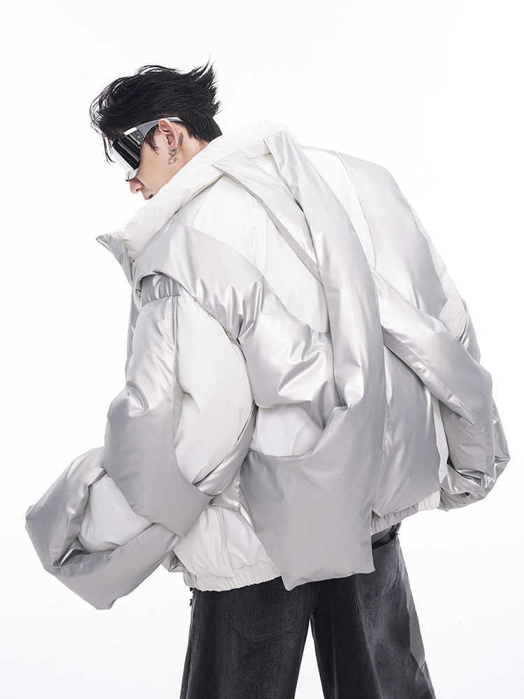 Vireous Deconstructed Avant Garde Unisex Thickened Down Cotton-Padded Coat