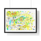 Yellow Scatter Pattern, Abstract Large Wall Art, Framed Print
