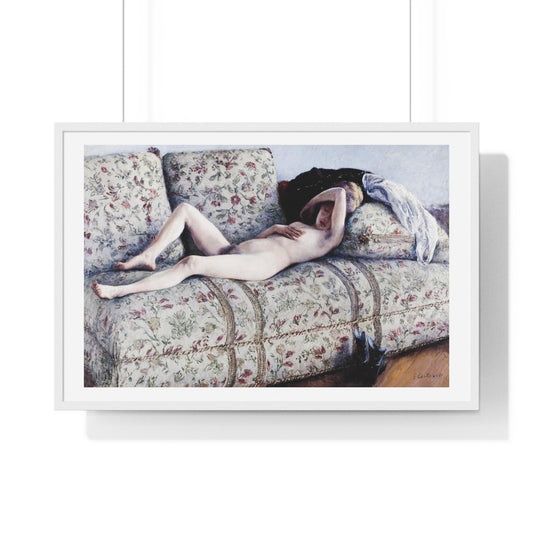 Nude on a Couch (circa 1880) by Gustave Caillebotte, from the Original, Framed Art Print