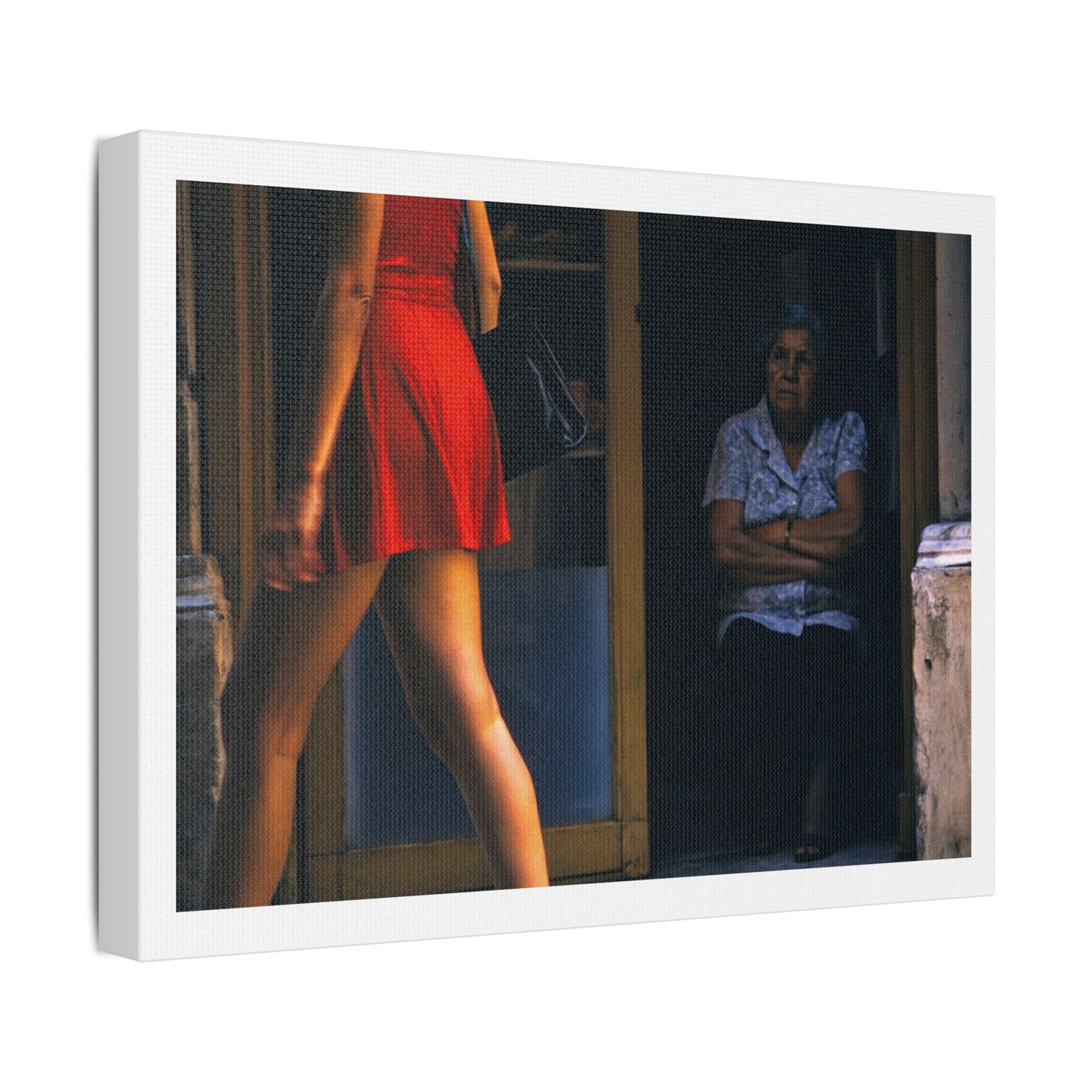 Greece Street Scene 'Designed by AI' Art Print on Canvas