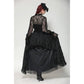 Dark in Love Aoife Black Hollow Lace Elastic Pleated-Waist Eyelash Lace Cuff Top